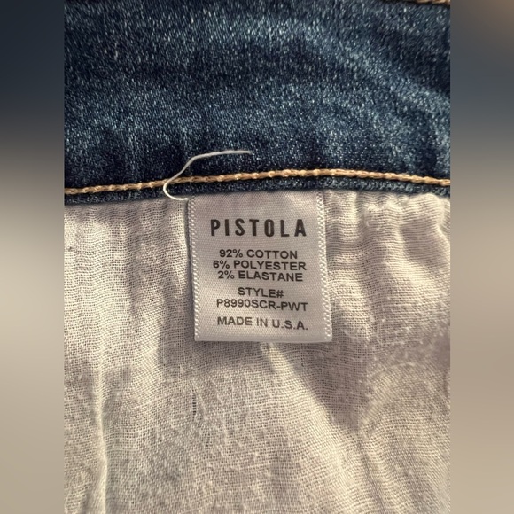 Pistola Crop Jeans Women’s 31 Distressed Monroe Raw Hem High Rise - Picture 4 of 4